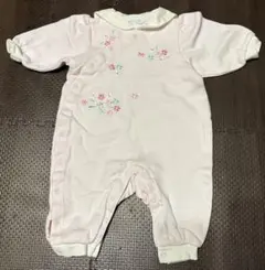 courreges 花柄刺繍ロンパース 70cmピンク