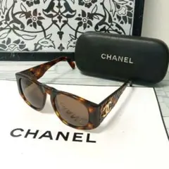 シャネル　サングラス　べっ甲　ブラウン　ココマーク　ゴールド金具　ウエリントンのサムネイル