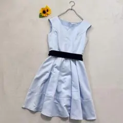 ペイトンプレイス【M】ワンピース　ノースリーブ　リボンベルト付き　ドレス　発表会
