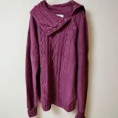 sonoma パープル ケーブルニットセーター 【M】これからの季節に是非♡