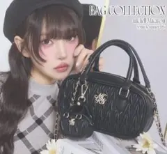 ReAmour ツイードボストンバッグ ブラック | Mercari