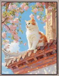 【訳あり】クロスステッチキット（桜と猫）
