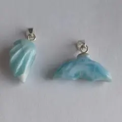 P-502 お買得✨ラリマー ペンダントトップ 2点set