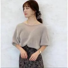 COCO DEAL シアー切替フェザー半袖ニット