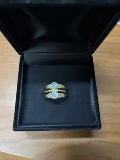 み*ち様 ゴールド　ブルーカラーストーンリング　アンティーク　断捨離　遺品整理