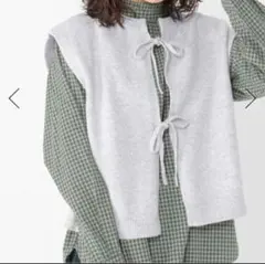 studio CLIP ベスト 前後着 2way リボン ナチュラル