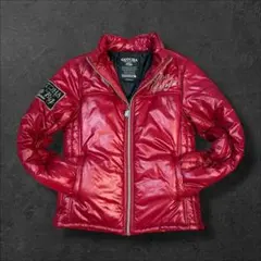 00s archive バーガンディ ジャケット　y2k 光沢　平成ギャル　刺繍