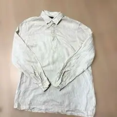 90sPERRY ELLIS リネン100%長袖シャツ Lサイズ569番