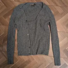 ［カシミヤ］ZARA MAN カシミヤリブ編みカーディガン グレー