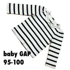 ベビーギャップ　襟付きボーダーTシャツラウンドカラーtシャツ 95-100リブT