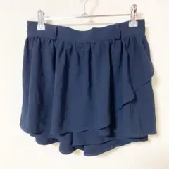 【クレドソル】キュロットパンツ フレアショート ウエスト後ろゴム Mのサムネイル