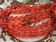 チェコガラス　ハートビーズ　ヒヤシンス　約75個　8㎜