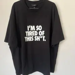 H&M プリント入り黒Tシャツ　メンズ