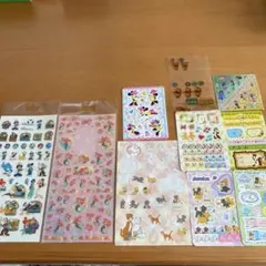 ディズニーシーのシール、使用済みシール、おまけにプーさんの未使用品メモ帳付き