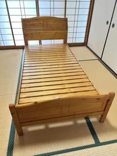 宮付き　シングルベッド　木製フレーム　ベッドフレーム　すのこベッド　木製ベッド