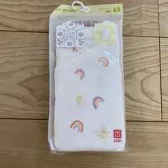 【新品未使用】ユニクロ　ボディスーツ　長袖　虹　　太陽　柄　60サイズ