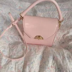 セルフォード　ピンク 　クロコダイル風 ショルダーバッグ