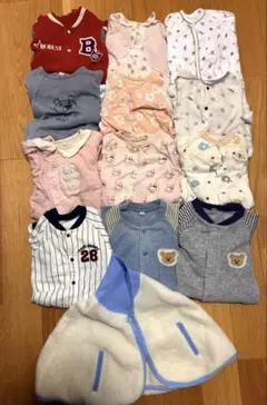 【赤ちゃんの城•西松屋】ロンパース・カバーオール 12着 ケープのおまけ付き