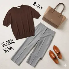 コーデ売り ​オフィスカジュアルa.v.v×GLOBAL WORK 2点セット