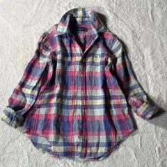 ラルフローレン チェックシャツ リネンシャツ 長袖シャツ ボタンダウン ポニー
