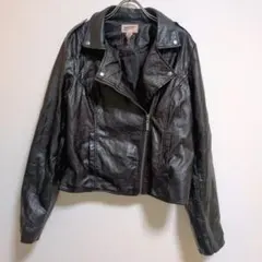 アリゾナジーンズ ライダースジャケット ダブル 無地 L 黒 合成皮革 お出かけのサムネイル