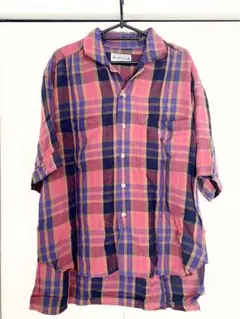 【一点物・良品】HEARTLAND チェック柄オープンカラーシャツ