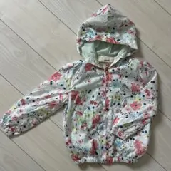 薄手　鳥・花柄フード付きジャケット　100㌢