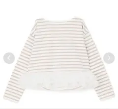 petit main LIEN【親子リンク】ボーダーペプラム長袖Tシャツ