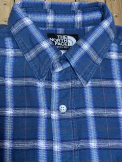 THE NORTH FACE ネルシャツ 青系チェック日本製 綿100% M