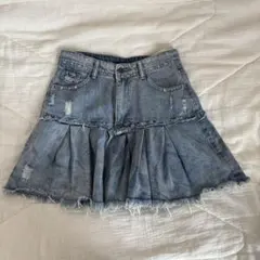 デニムフリルミニスカート