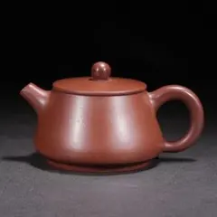 急須 茶の湯 宜興紫砂壺 石瓢壺 原鉱大紅袍 手工 約200cc 中国茶器