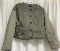 ZARA カーキ キルティングジャケット