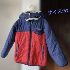 patagonia フード付き中綿コート 青/赤　リバーシブル　サイズ5t