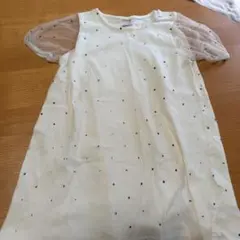 petit main 半袖ドット柄チュニックワンピース 120