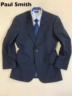 【美品】ポールスミス　セットアップスーツ　ネイビー無地　総裏地
