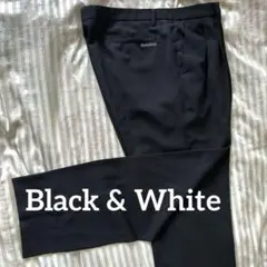 夏物Black&White スラックス ストレートフィット　黒　W100cmのサムネイル