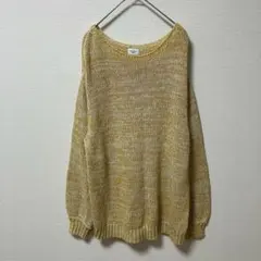 N0167　長袖ニット　ミックス編みニットプルオーバー　Mのサムネイル