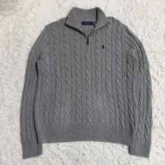 【極美品】POLO RALPH LAUREN ハーフジップ ケーブルニット L