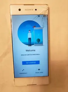 SONY Xperia G3116 ホワイト 本体 画面ひびあり