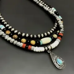 アメカジ 3連 ネックレス インディアン ボヘミアン ジュエリー ストリート