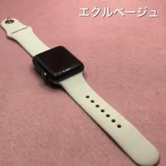 7エクルベージュ★アップルウォッチ ラバーベルト Apple Watchバンド