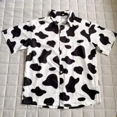 シャツ　トップス　レディース　半袖　牛柄　カウ柄　カジュアル　衣装　ハロウィン
