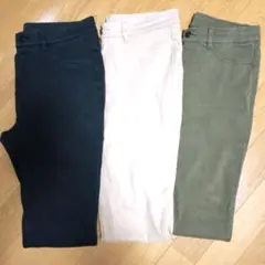 黒 ベージュ カーキ　スキニー3本セット