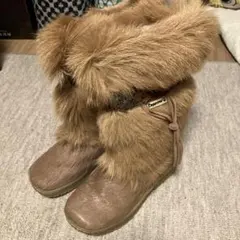 bearpaw ファー付きブラウンムートンブーツ