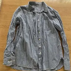 無印良品　青白　レディース　チェックシャツ　M 長袖