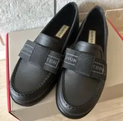 ハンター レインシューズ ラバーシューズ ローファー リボン レディース