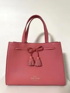 【美品】kate spade 2WAY ハンドバッグ レザー リボン タッセル