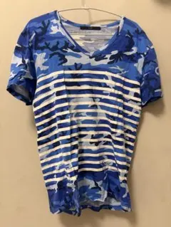AKM カモフラージュ ボーダー Vネック Tシャツのサムネイル