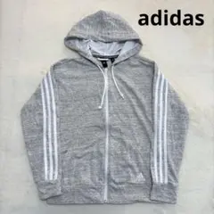 ✨ 美品 adidas フルジップ パーカー グレイ 薄手
