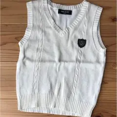 ベスト コムサデモード白110セーター110セットで入園式結婚式フォーマルに